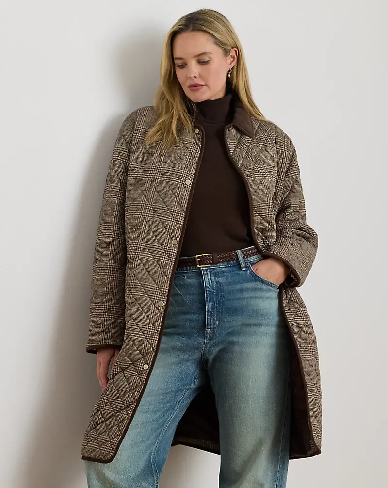 Polo Golf Ralph Lauren Glen Plaid Corduroy-Trim Quilted Jacket