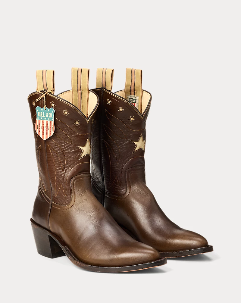 Polo Golf Ralph Lauren Holly Plainview Star-Inlay Leather Boot