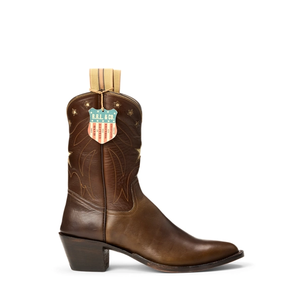polo golf ralph lauren Holly Plainview Star-Inlay Leather Boot