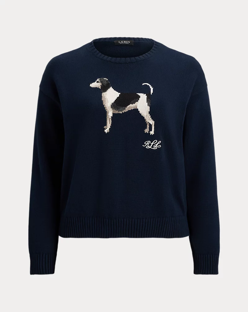 Polo Golf Ralph Lauren Intarsia-Knit Dog Cotton Sweater