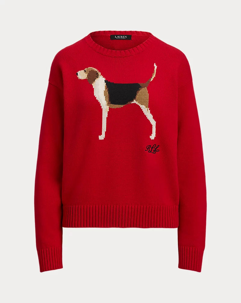 Polo Golf Ralph Lauren Intarsia-Knit Foxhound Cotton Sweater
