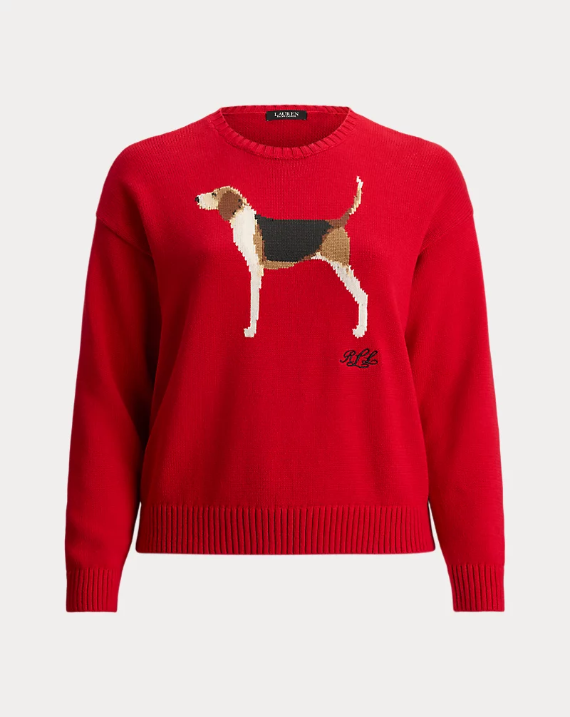 Polo Golf Ralph Lauren Intarsia-Knit Foxhound Cotton Sweater