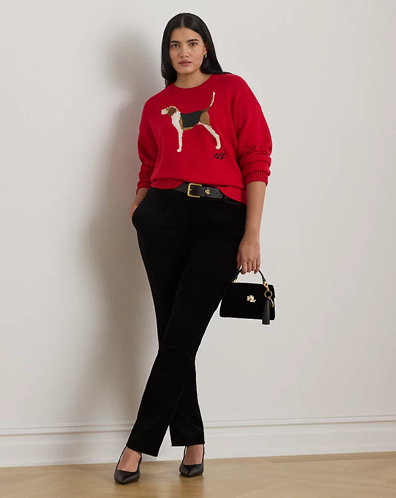 Polo Golf Ralph Lauren Intarsia-Knit Foxhound Cotton Sweater