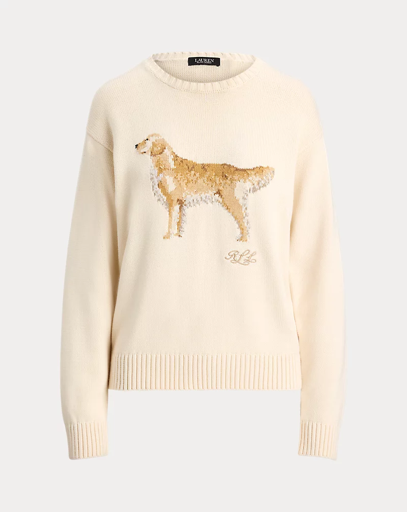 Polo Golf Ralph Lauren Intarsia-Knit Golden Retriever Sweater