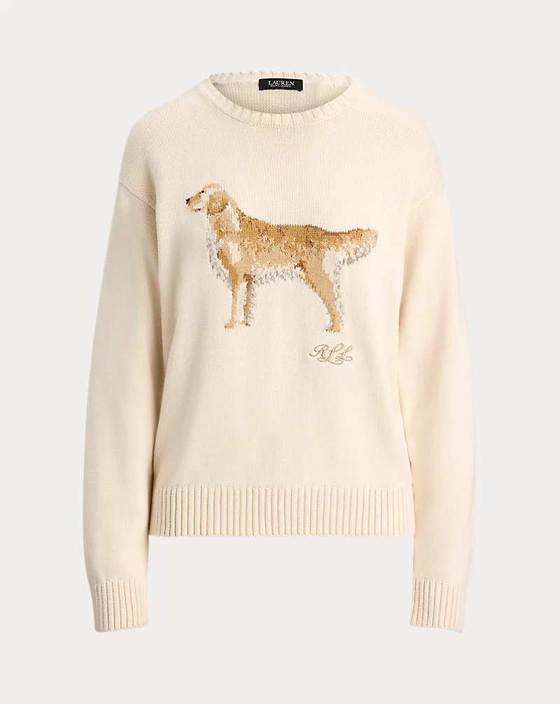 Polo Golf Ralph Lauren Intarsia-Knit Golden Retriever Sweater