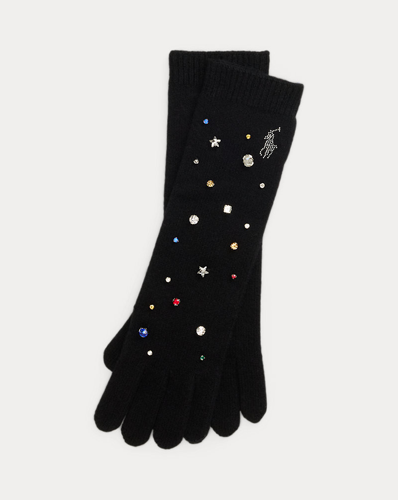 polo golf ralph lauren Jeweled Wool-Cashmere Gloves