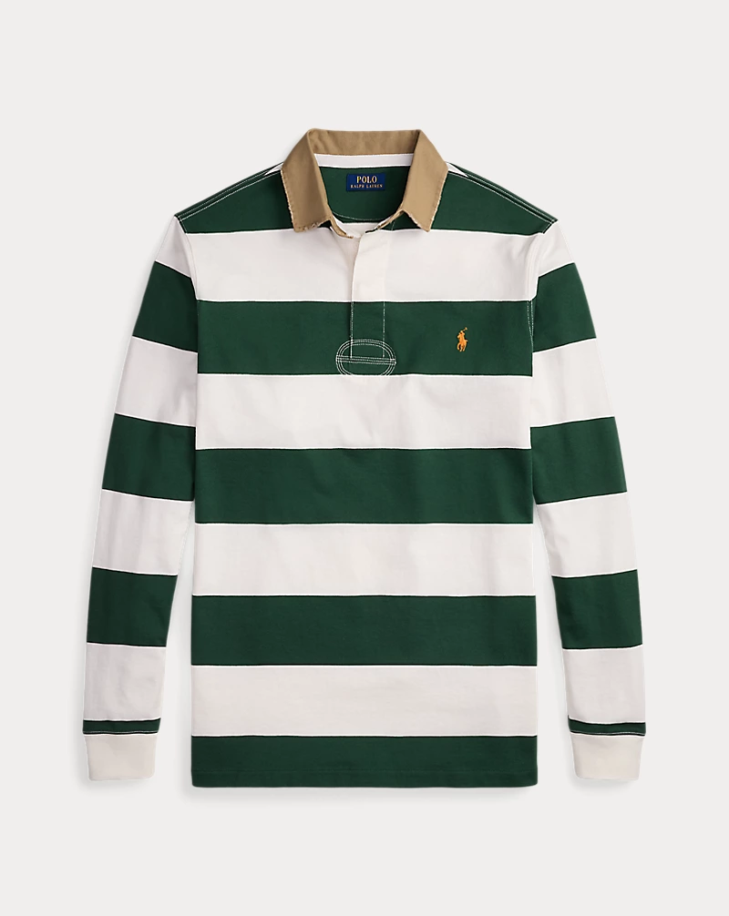 Polo Golf Ralph Lauren Khaki-Collar Striped Rugby Shirt