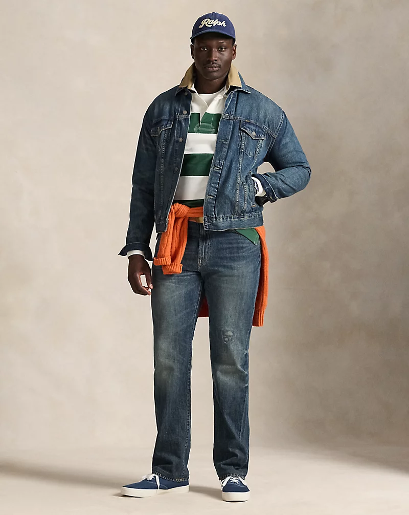 Polo Golf Ralph Lauren Khaki-Collar Striped Rugby Shirt