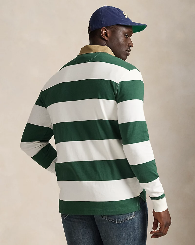 Polo Golf Ralph Lauren Khaki-Collar Striped Rugby Shirt