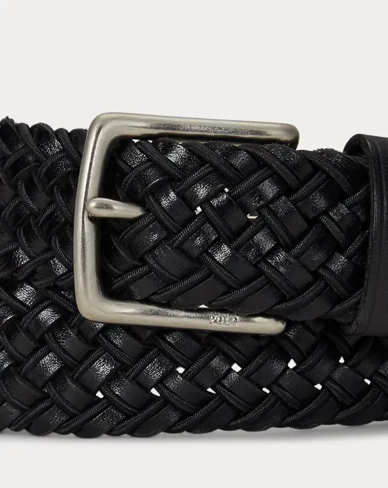 Polo Golf Ralph Lauren Leather & Braided Cord Woven Belt