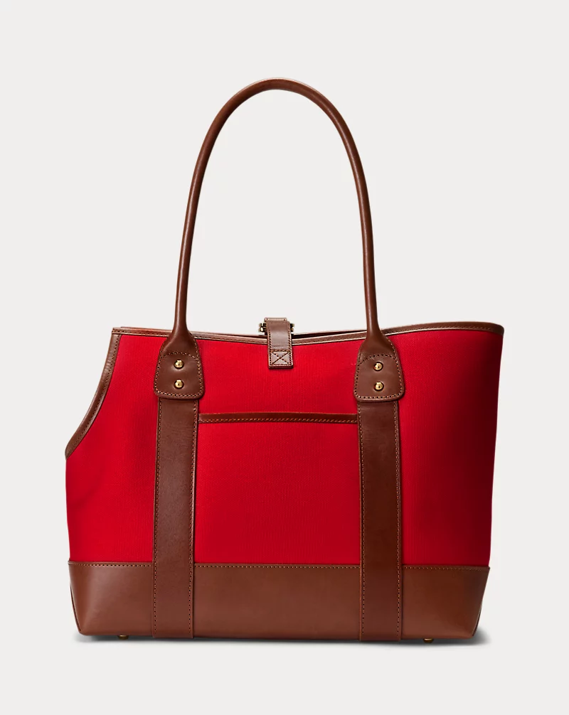 Polo Golf Ralph Lauren Leather-Trimmed Canvas Pet Tote Bag