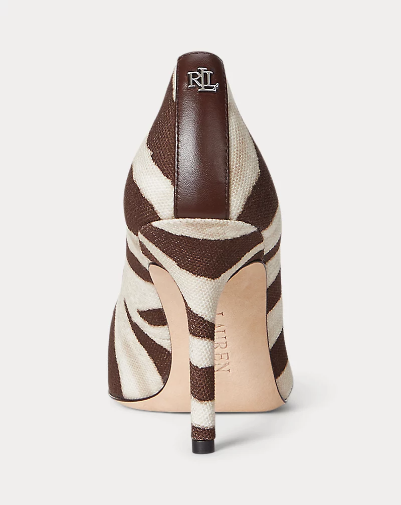 Polo Golf Ralph Lauren Lindella II Zebra-Print Canvas Pump