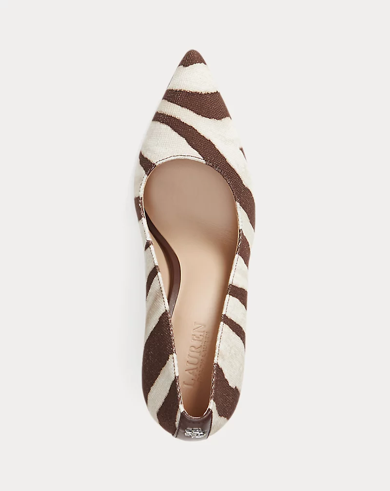 Polo Golf Ralph Lauren Lindella II Zebra-Print Canvas Pump