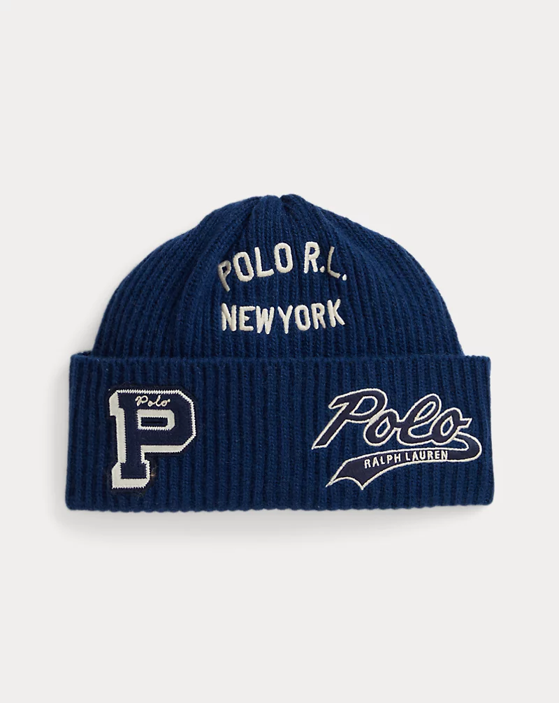polo golf ralph lauren Logo-Patch Wool-Blend Watch Cap