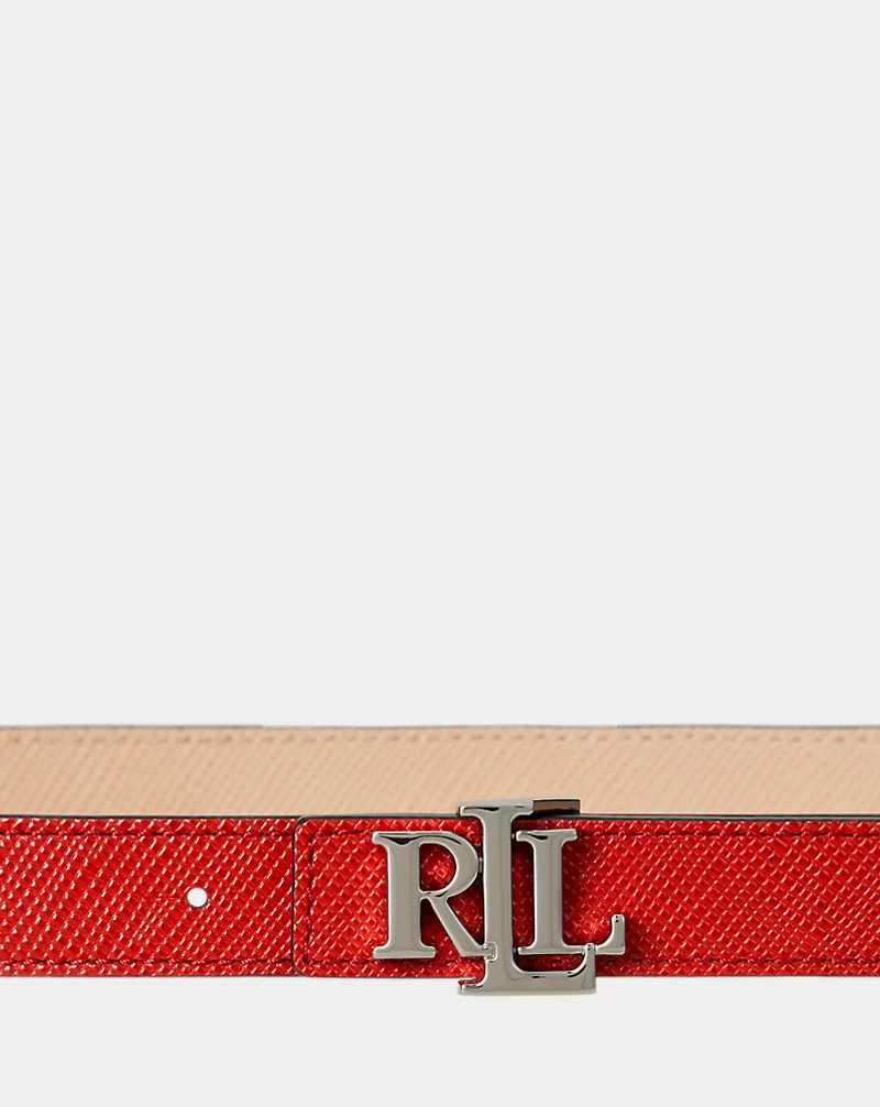 Polo Golf Ralph Lauren Logo Reversible Crosshatch Skinny Belt
