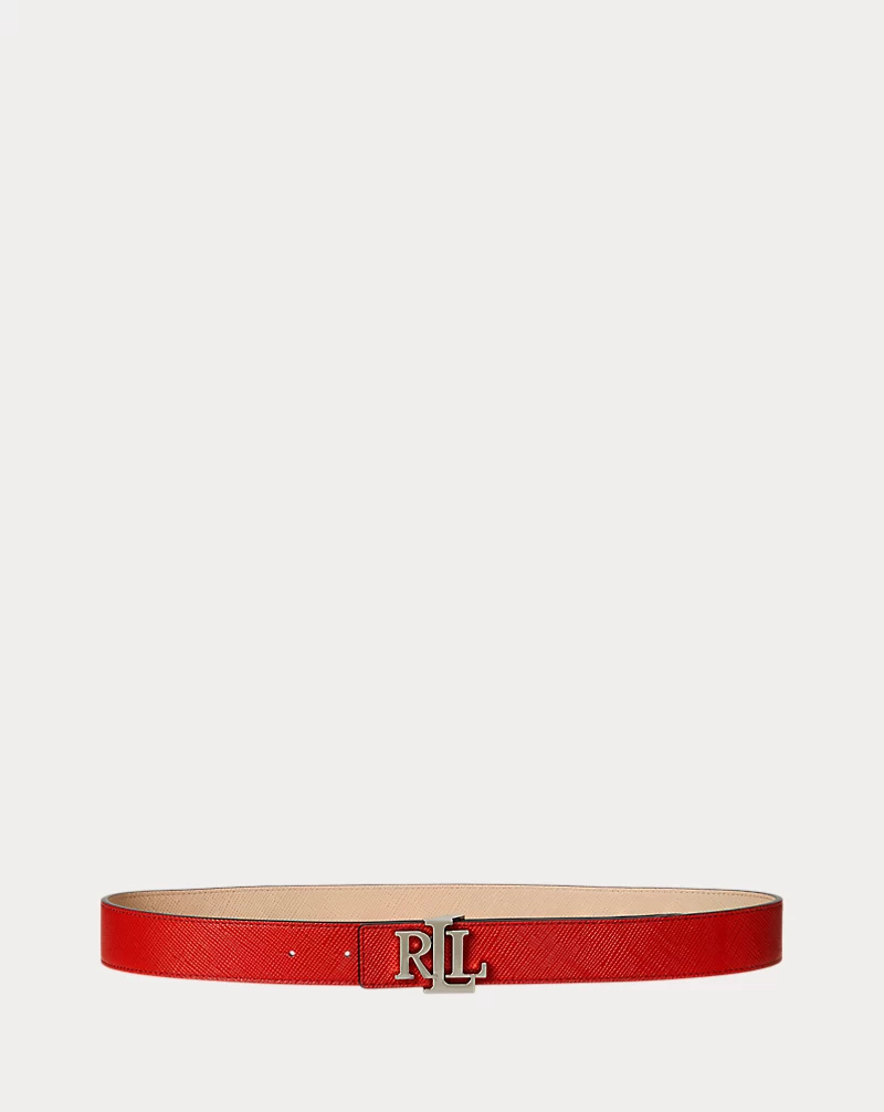 polo golf ralph lauren Logo Reversible Textured Leather Belt