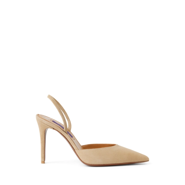 polo golf ralph lauren Marcy 95 MM Goat-Suede Slingback Pump