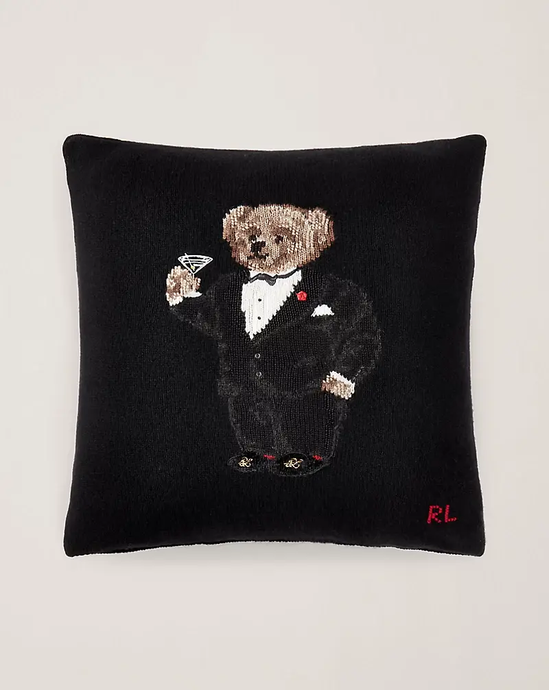 polo golf ralph lauren Martini Polo Bear Throw Pillow
