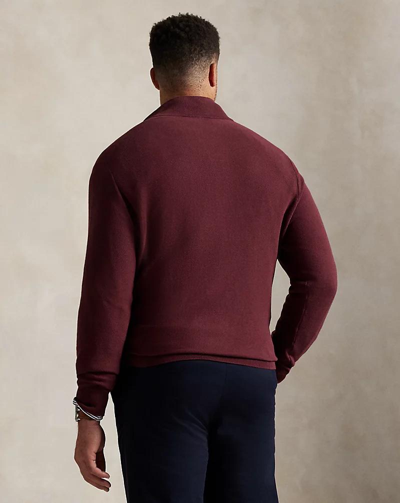 Polo Golf Ralph Lauren Mesh-Knit Cotton Quarter-Zip Sweater