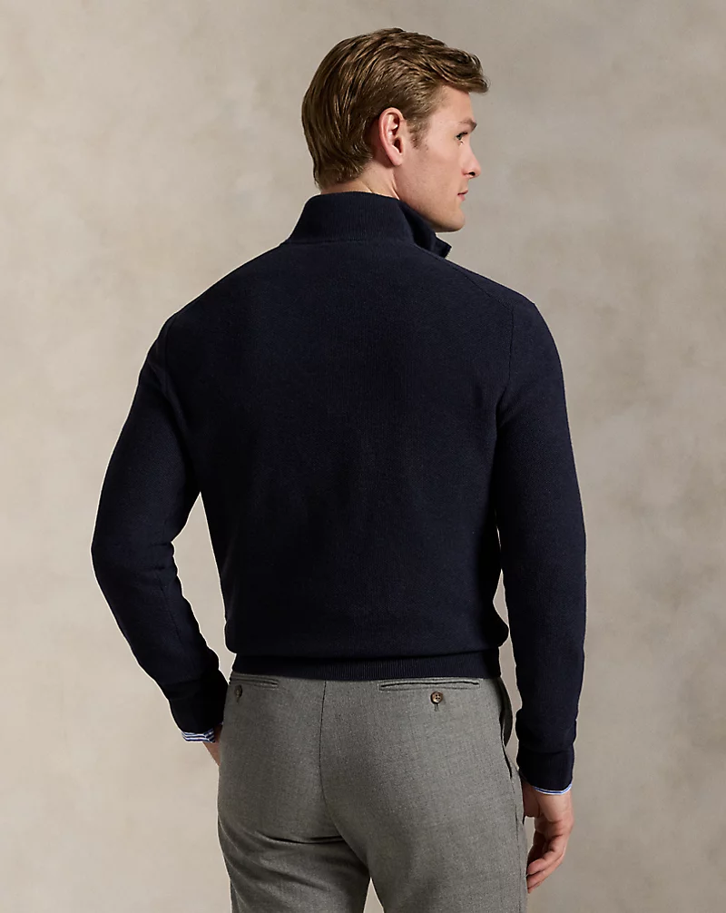 Polo Golf Ralph Lauren Mesh-Knit Cotton Quarter-Zip Sweater