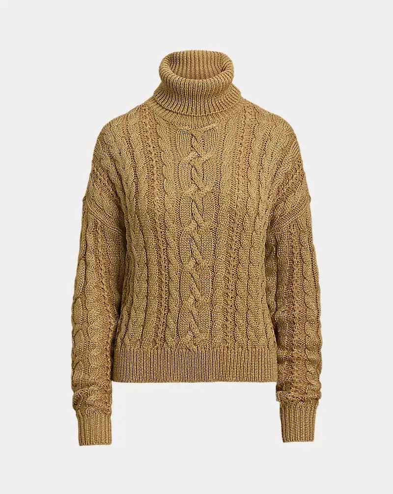 Polo Golf Ralph Lauren Metallic Cable-Knit Turtleneck Sweater