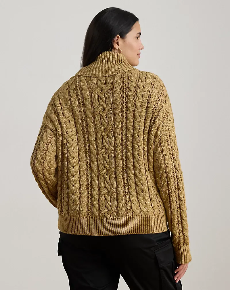 Polo Golf Ralph Lauren Metallic Cable-Knit Turtleneck Sweater