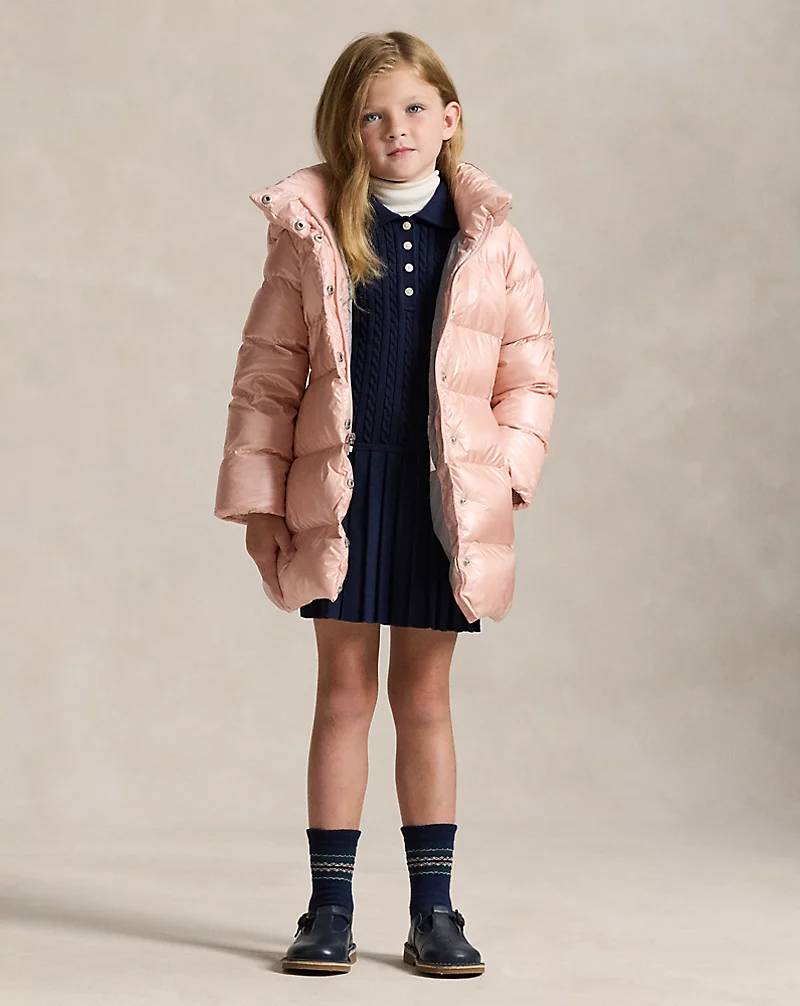 polo golf ralph lauren Metallic Down Hooded Long Jacket