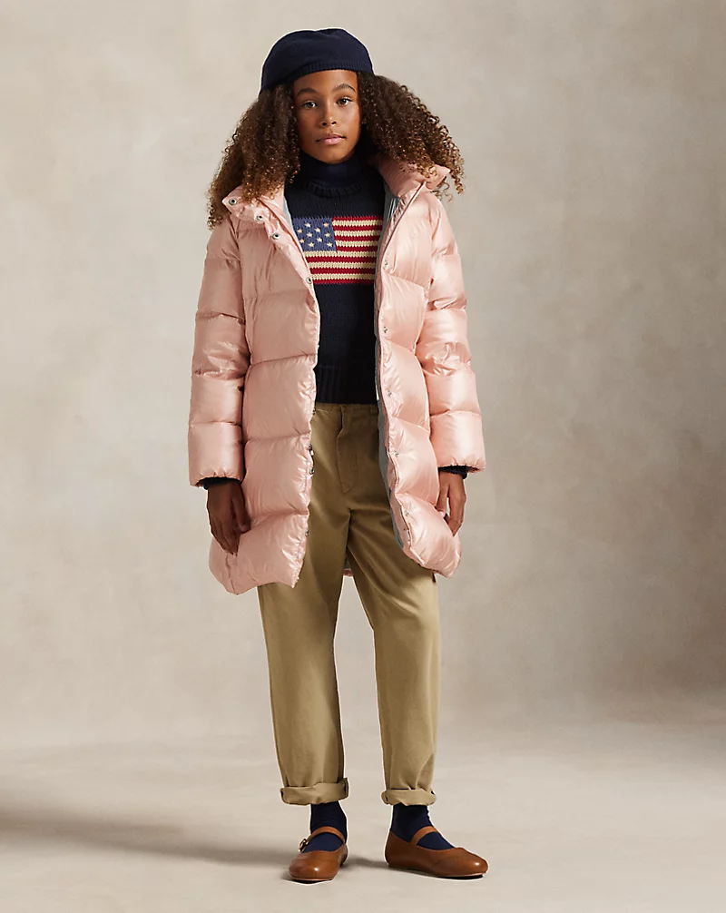 polo golf ralph lauren Metallic Down Hooded Long Jacket