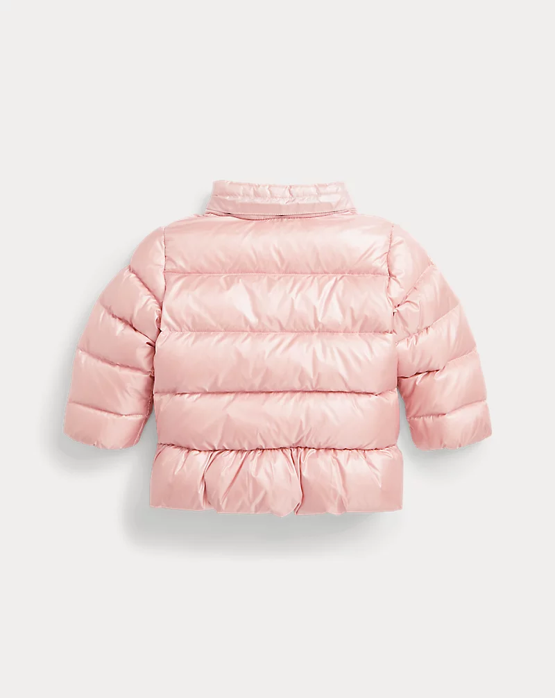 Polo Golf Ralph Lauren Metallic Down Hooded Peplum Jacket