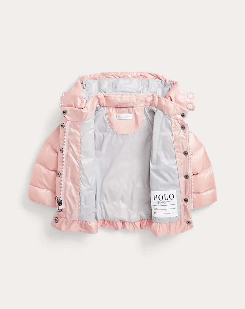 Polo Golf Ralph Lauren Metallic Down Hooded Peplum Jacket