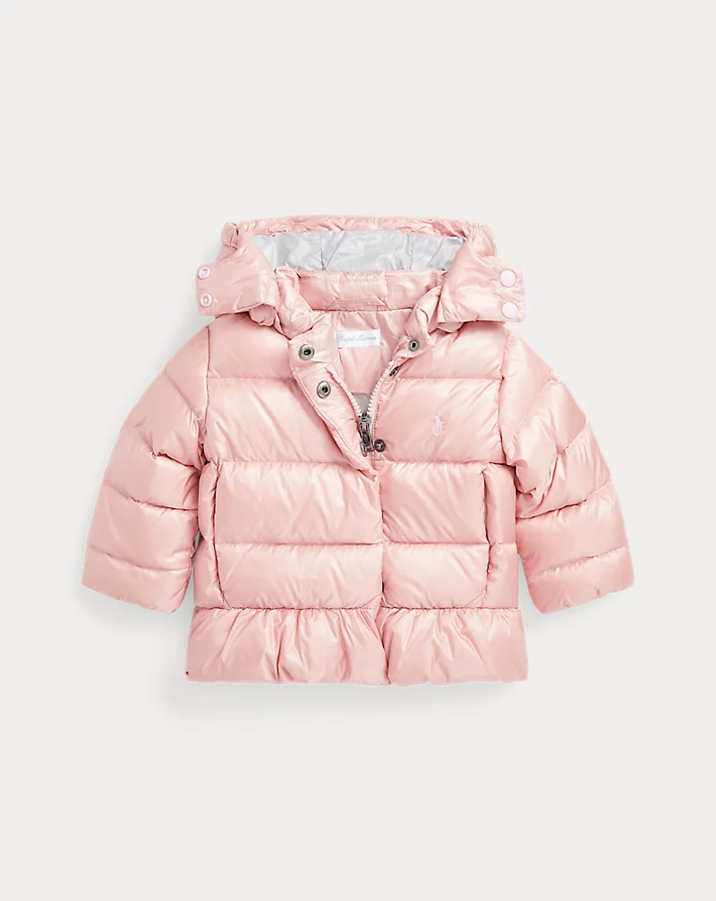 polo golf ralph lauren Metallic Down Hooded Peplum Jacket