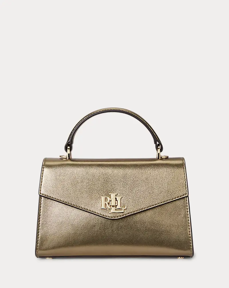 polo golf ralph lauren Metallic Leather Small Farrah Satchel