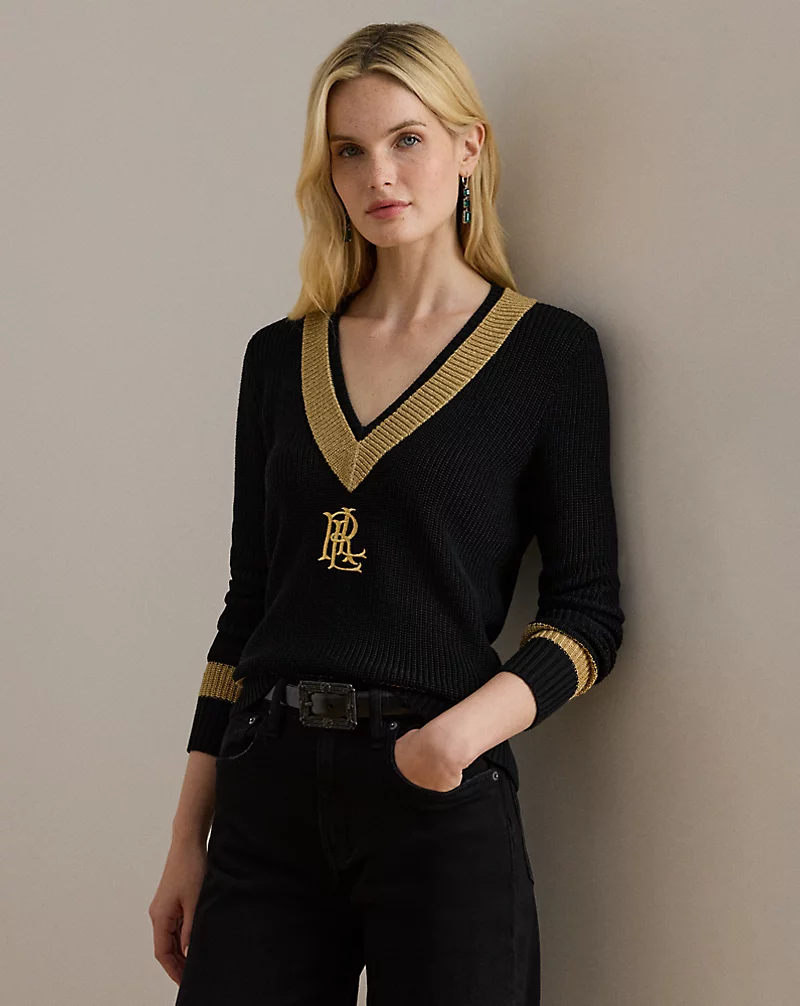 polo golf ralph lauren Metallic-Trim Cricket Sweater