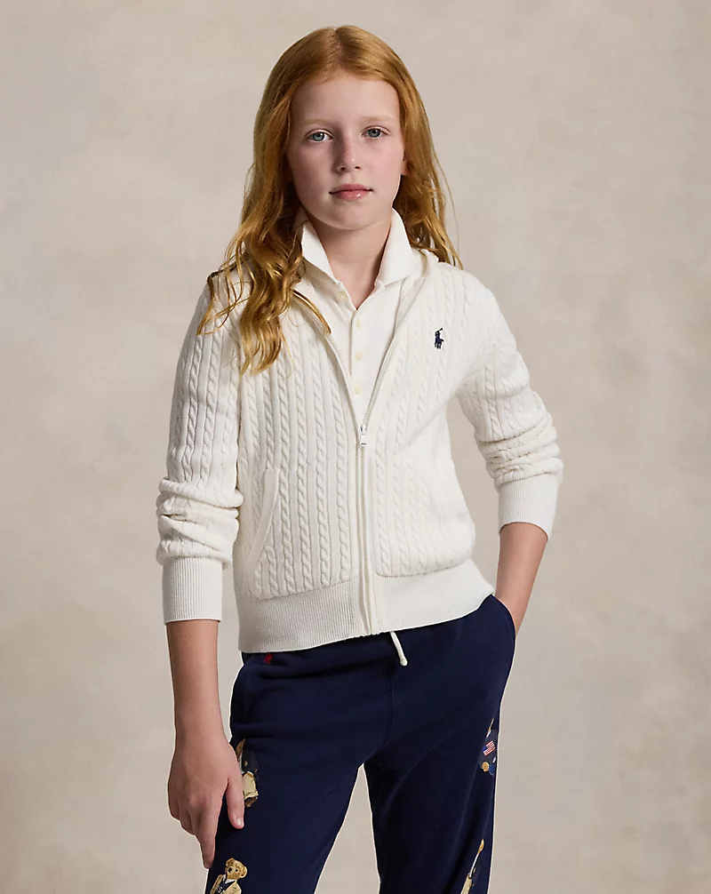 polo golf ralph lauren Mini-Cable Cotton Full-Zip Hoodie