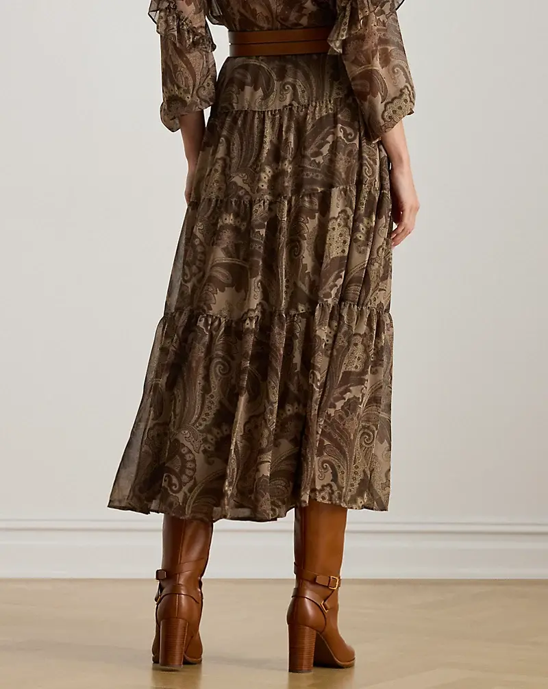 Polo Golf Ralph Lauren Paisley Chiffon Tiered Skirt