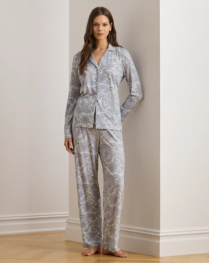 polo golf ralph lauren Paisley Cotton-Blend Jersey Sleep Set