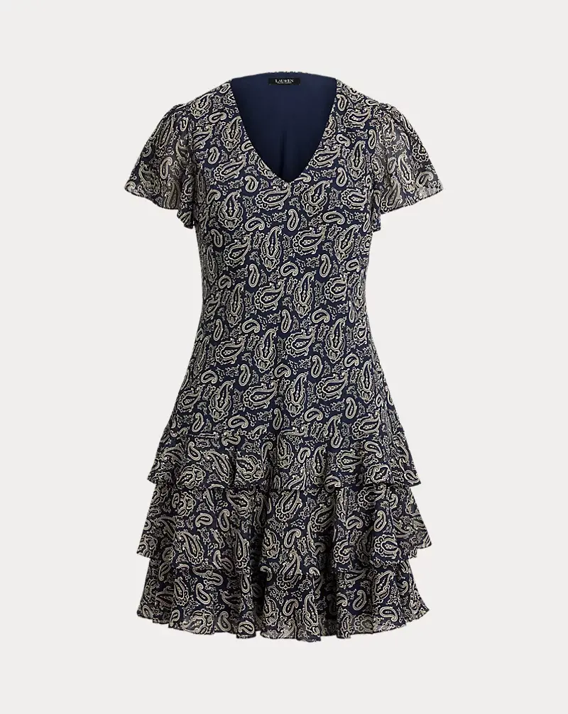 Polo Golf Ralph Lauren Paisley Georgette Drop-Waist Dress