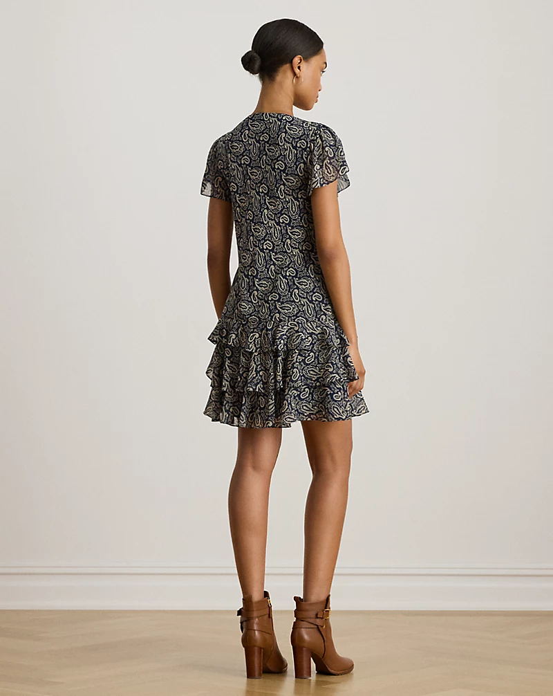 Polo Golf Ralph Lauren Paisley Georgette Drop-Waist Dress