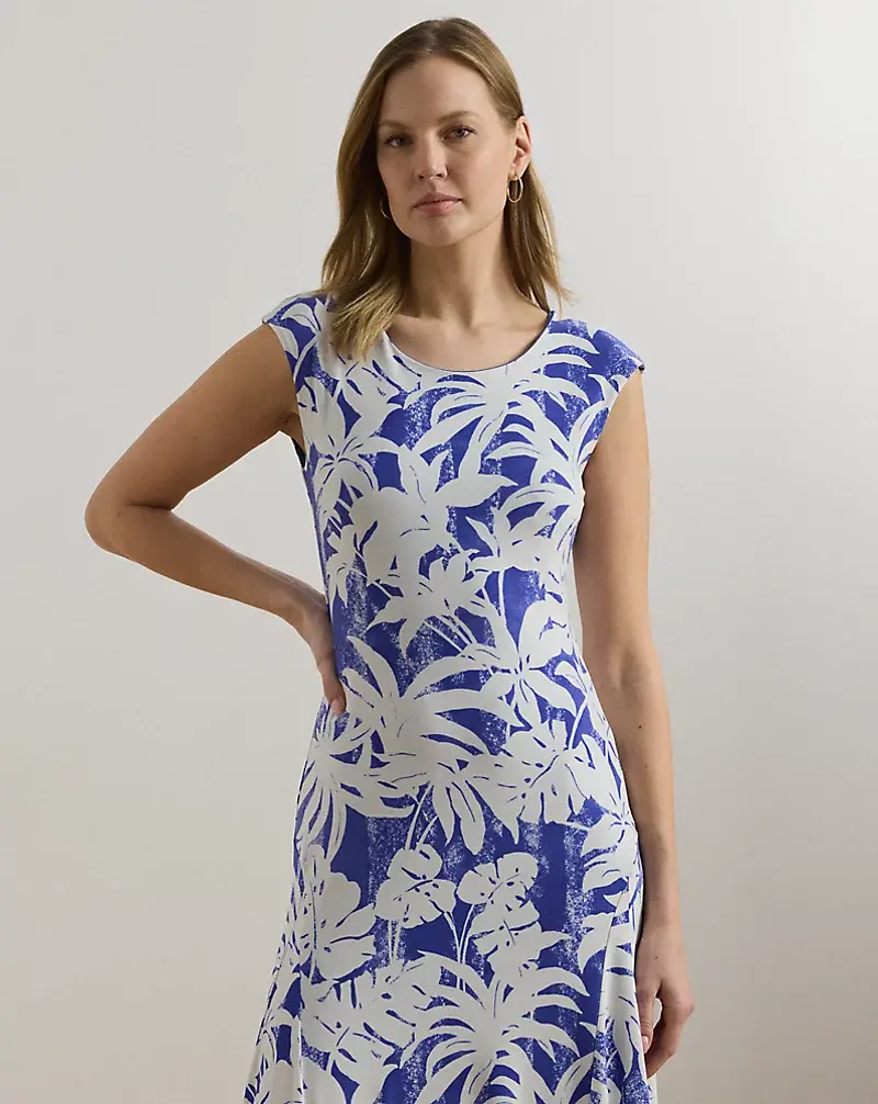 Polo Golf Ralph Lauren Palm-Frond-Print Stretch Jersey Dress