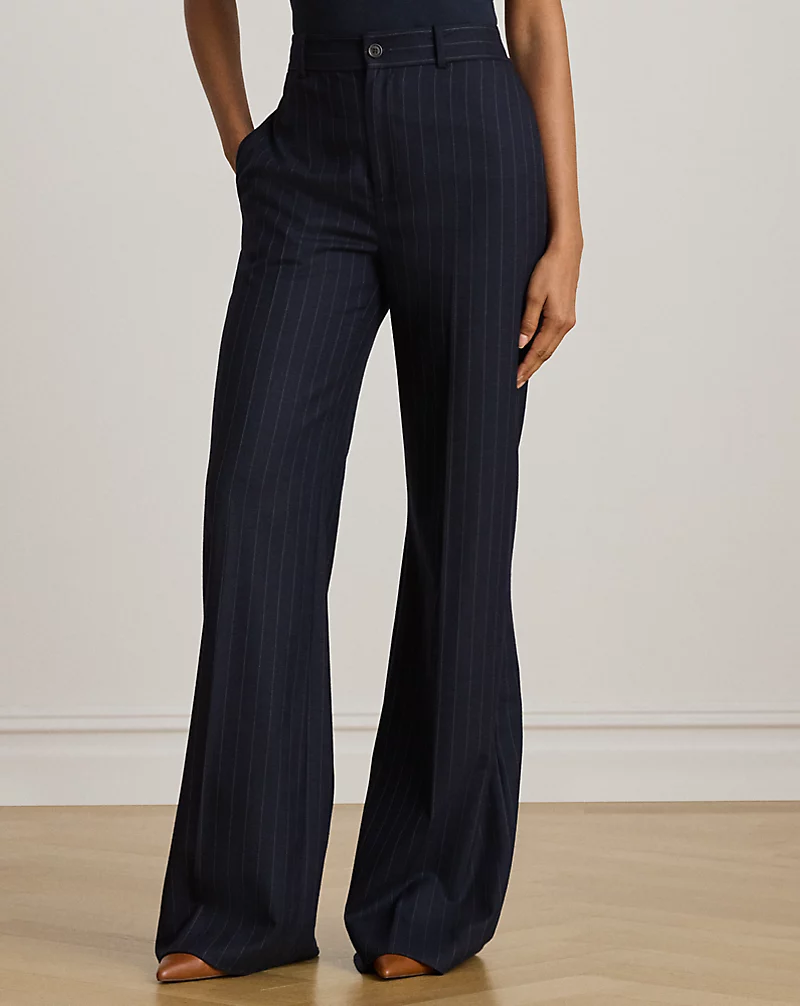 Polo Golf Ralph Lauren Pinstripe Wool-Blend Twill Wide-Leg Pant