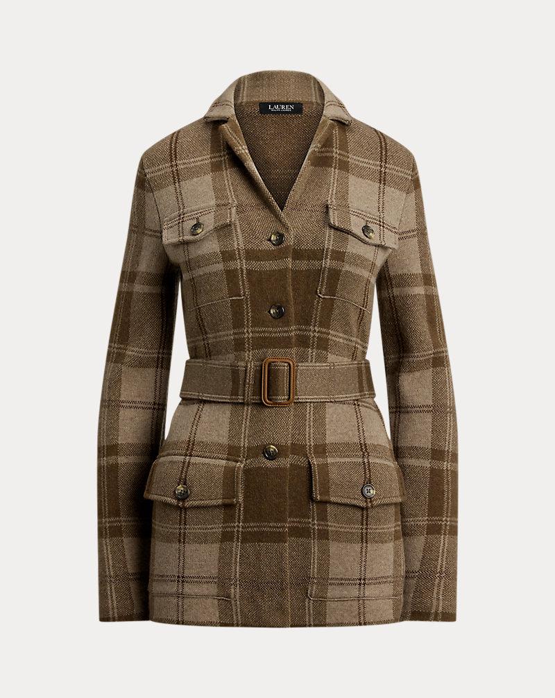 Polo Golf Ralph Lauren Plaid Belted Double-Knit Blazer