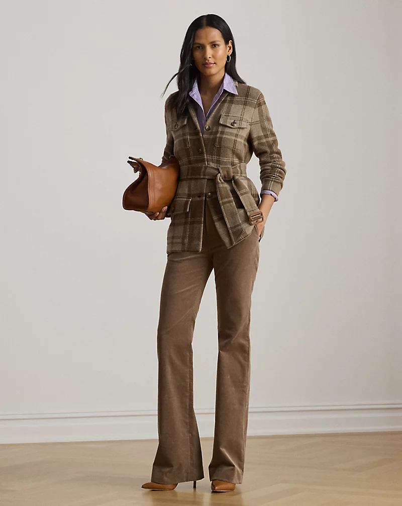Polo Golf Ralph Lauren Plaid Belted Double-Knit Blazer