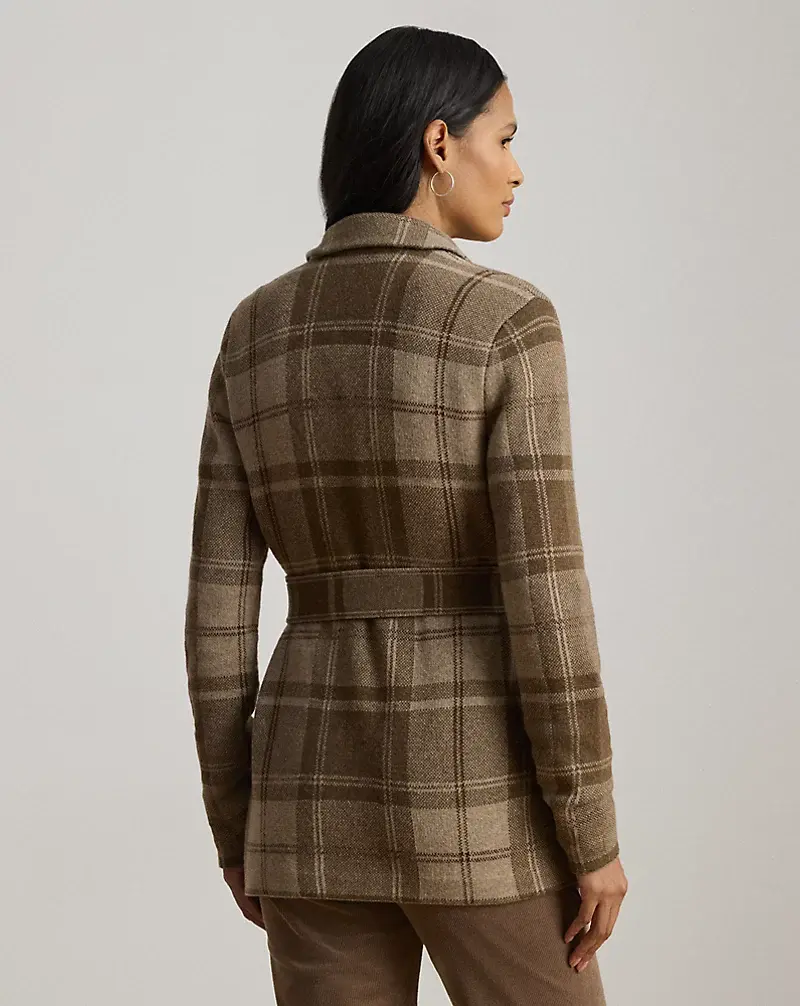 Polo Golf Ralph Lauren Plaid Belted Double-Knit Blazer