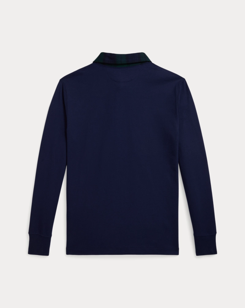 Polo Golf Ralph Lauren Plaid-Collar Cotton Jersey Rugby Shirt