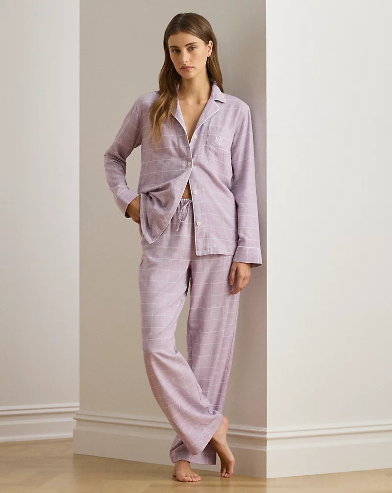 polo golf ralph lauren Plaid Cotton-Blend Twill Sleep Set