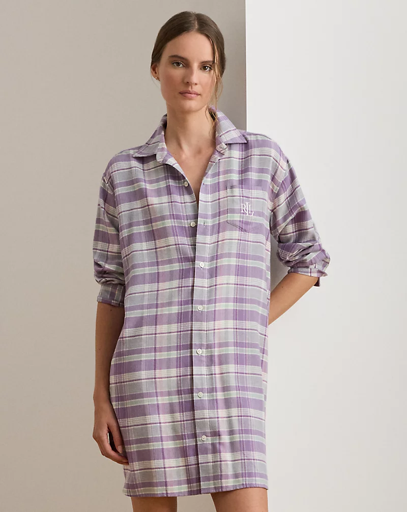 Polo Golf Ralph Lauren Plaid Cotton-Blend Twill Sleep Shirt