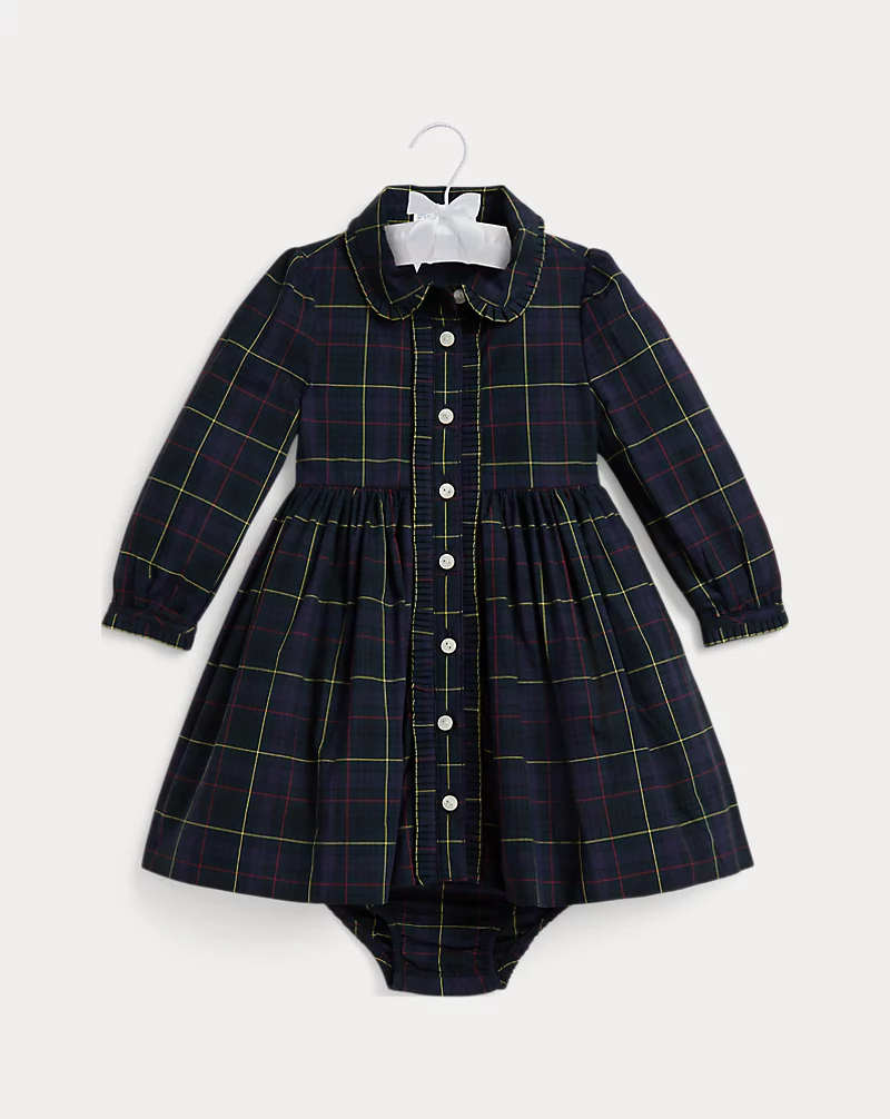 polo golf ralph lauren Plaid Cotton Poplin Dress & Bloomer