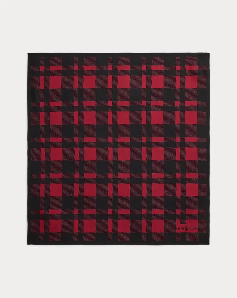 polo golf ralph lauren Plaid Overcheck Wool-Silk Bandanna