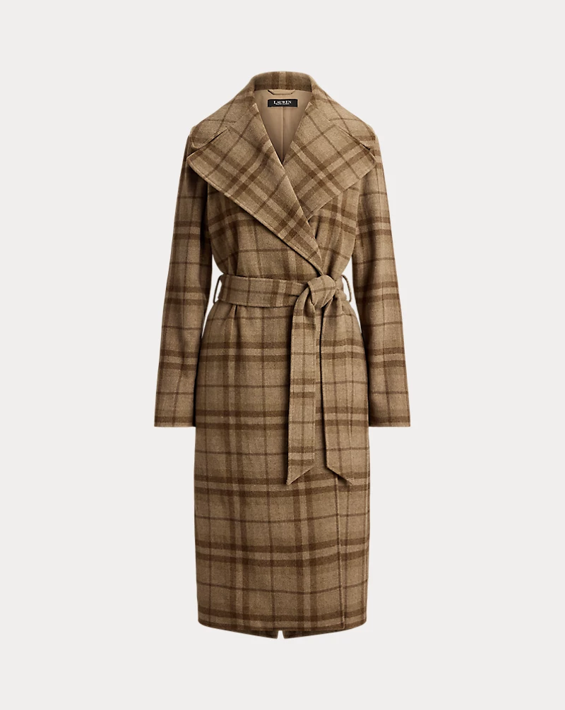 Polo Golf Ralph Lauren Plaid Wool-Blend Twill Wrap Coat