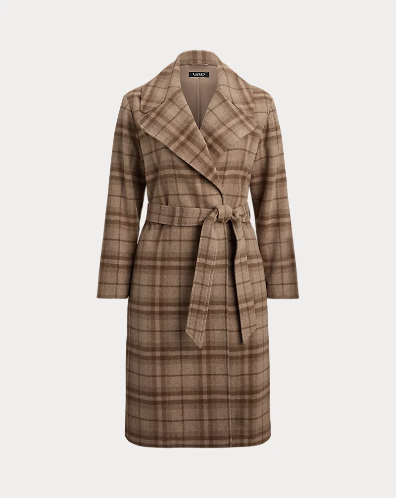 Polo Golf Ralph Lauren Plaid Wool-Blend Twill Wrap Coat